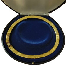 Collier Snake Serpente Maglia piatta Tubogas pl Oro 18 Kt con Scatola anni '70