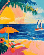 Poster Spiaggia Tramonto