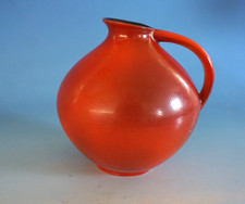 Vaso vintage Wächtersbach Urania ceramica design vaso con manico rosso anni 50 (F025-1280)