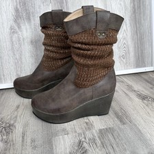 MukLuk Fur Lined Wedge Bootie
