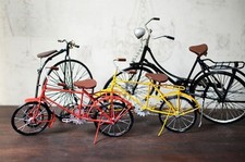 Bicicletta retrò nostalgica metallo modello fatto a mano ornamenti arredo casa collezionismo