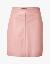?Minigonna Rosa In Pelle Max Mara?Leather Miniskirt Cantu Pink 36IT_34FR_32DE