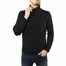 Men black high neck sweater - men's,