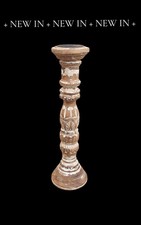 VECCHIO PORTACERO LEGNO H.49 D.14 VECCHIO CANDELIERE LEGNO  CANDELABRO LEGNO 