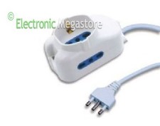 CIABATTA MULTIPRESA ELETTRICA 1 PRESA SCHUKO + 2 PRESE BIPASSO CAVO 1 MT