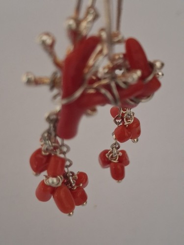 Orecchini vero corallo di - ,