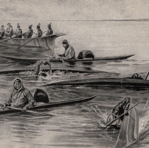 Groenlandia kayak cacciatori - groenlandia,