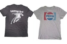 T Shirt Uomo Pepsi + Lupin Terzo The 3Rd Taglia M Grigio Manica Corta Vintage  