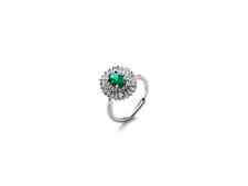 Cesare Paciotti 4US Anello Donna Argento 925 Zircone Verde Bianco 4UAN7469W