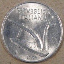 Italy 1953 10 Lire BU