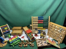 lotto Giocattoli di legno trenini pallottolieri xilofono ed altro