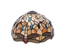 Vetro lavorato in stile Tiffany con libellule liberty per lampade vintage 30 cm