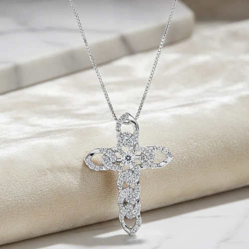 Collana con croce oro - con, in