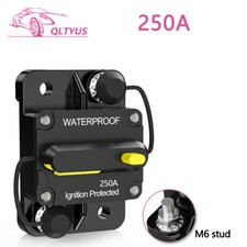 250 Amp Circuit Breaker with Manual Reset for Car Audio Rv Marine Waterproof