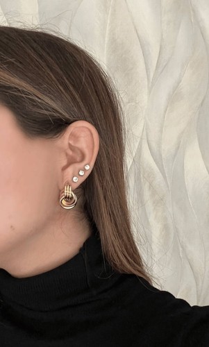 Orecchini nodo gold acciaio - orecchini,