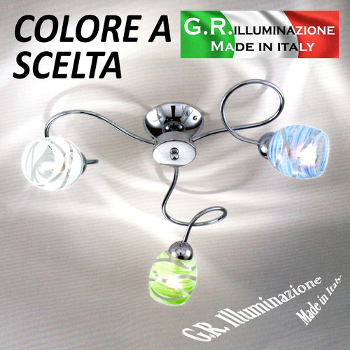 Plafoniera moderna cromata - plafoniera, 3