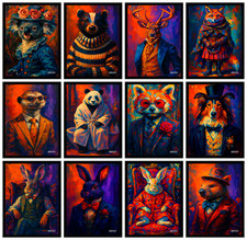 Poster animali alla moda volpe