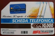 SCHEDA TELEFONICA TELECOM RICCIONE 1996 100 EUROPA CARD SHOW USATA - RARA