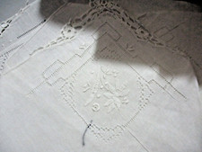 3 antichi FAZZOLETTI COTONE FINISSIMO, PIZZO INTAGLIO RICAMO - Cm. 28 fine 800