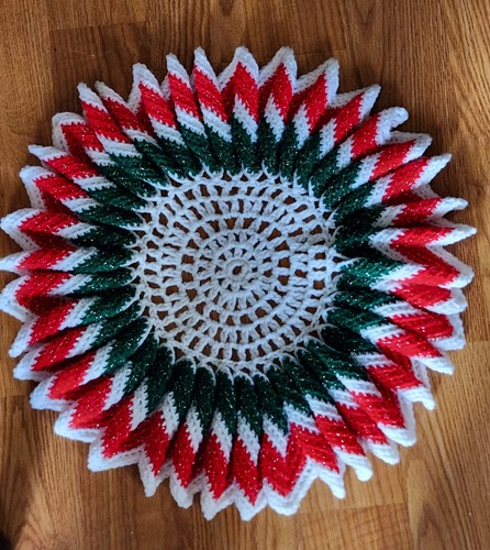 Vintage christmas doily hand - vintage,