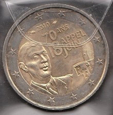 E026 Moneta Coin FRANCIA: 2 euro 2010 Commemorativo 70 Ans Appel 18 Juin FDC