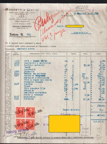 16218 fattura rocchetti - fattura, &