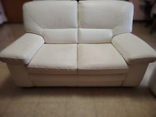 Divano in vera pelle Chateau D'ax Bianco, 2 posti