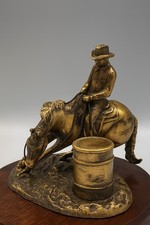 Scultura Cavaliere A Cavallo In Ottone