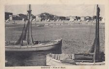 CARTOLINA *19 GABICCE PESARO MARCHE VILLE AL MARE BARCHE SPIAGGIA VIAGGIATA 1931