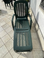 Lettino Prendisole Pieghevole da Giardino In Plastica Per Esterno Con Ruote