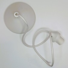 ROSONE DA SOFFITTO con portalampada E14 e cavo lunghezza 85cm in plastica BIANCO