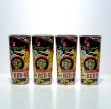 Set 4 bicchieri in plastica pubblicita' liquori Buton anni '50 rari vintage v202