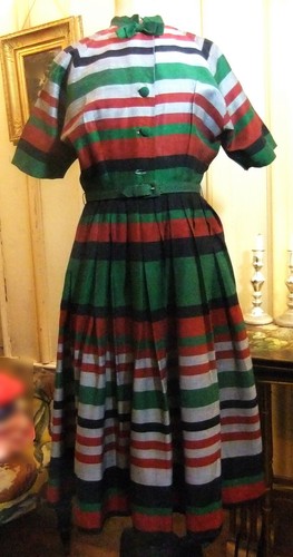 Abito vintage seta righe - seta,