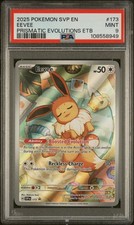 Pokemon PSA 9 Mint Eevee 173 Prismatic Evolutions Elite Trainer Box Promo ENG