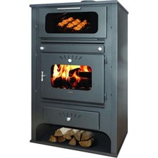 Stufa a Legna con Forno Milano in Acciaio 15,3 - 20 kW Con regolazione dell' Ari