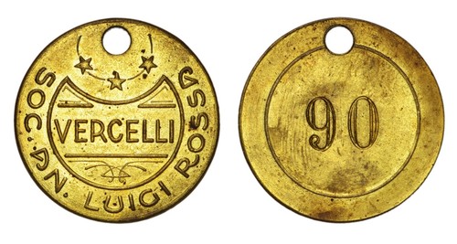 Italia vercelli gettone - italia,
