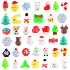 40PCS Squishy Giocattoli Animali Spremere per Natale Mini Alberi Pupazzo Neve