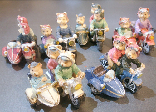 Miniatur side car orso - orso, moto