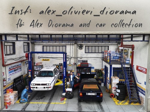 Diorama garage 1 - diorama, 1:18