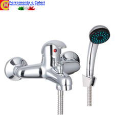 Miscelatore per Doccia Gruppo Vasca EURO Ottone Cromato Monocomando Con Doccetta