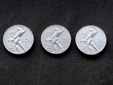 Moneta Da 50 Lire Piccole 1992 Rara Repubblica Italiana 3Pz