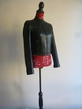 New Black real leather jacket 40/IT size Giacca CONBIPEL tg40 pelle Nero NUOVA
