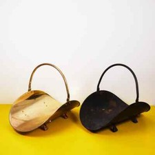 coppia di cesti porta piante vintage in metallo