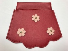 BORSELLINO ROSSO PELLE PORTA OGGETTI /TRUCCHI /GIOIE/CARTE BORSA PORTA MONETE 