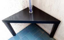 TAVOLINO ANGOLARE LEGNO NERO VINTAGE ANNI '80 MADE IN ITALY