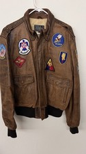 Giacca bomber marrone vintage Austin taglia 42 giacca vera pelle bella