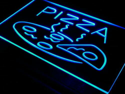 Insegna neon aperta - hot, pizza