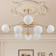 Lampadario a bolle in vetro al