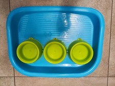 Tris di ciotole per cane e gatto con vaschetta