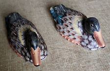 Scultura anatra in legno dipinto (coppia)